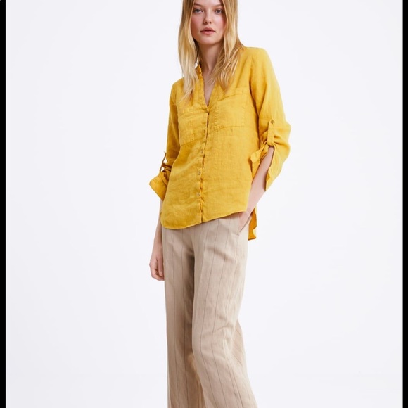 Zara Linen Shirt with Pockets - Picture 5 of 6